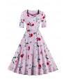 Women's Plus Size / Party/Cocktail Vintage Sheath / Swing Dress,Floral Sweetheart Knee-length ? Length