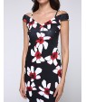 Women's Sexy Floral Bodycon Dress , V Neck Knee-length Cotton / Polyester