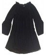 Women's Solid White/Black Dress, Casual/Sexy Off Shoulder Long Sleeve Ruffle Loose