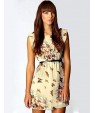 Women's Butterfly Print Chiffon Mini Dress