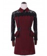 Women's Patchwork Red / Gray Lace Hin Thin Slim Temperament Dress , Work / Plus Sizes Shirt Collar Long Sleeve