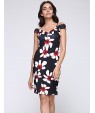 Women's Sexy Floral Bodycon Dress , V Neck Knee-length Cotton / Polyester