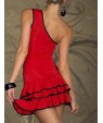 Women's Sexy One Shoulder Cotton and Spandex Mini Dress