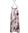 Women's Vintage Sexy Beach Print Cute Plus Sizes Micro Elastic Sleeveless Maxi Dress (Microfiber)