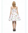 Women's Going out Vintage A Line / Skater Dress,Floral Strap Knee-length Sleeveless White / Black Cotton All Seasons