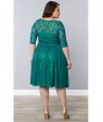 Women's Party/Cocktail Vintage Plus Size Dress Round Neck Knee-length ? Length Sleeve Green Spandex Fall