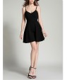 Women's Party/Cocktail Sexy A Line Dress,Solid Strap Mini Sleeveless White / Black Polyester Summer