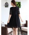 Women's Casual/Daily Cute Plus Size Dress U Neck Above Knee ? Length Sleeve Red / White / Black Summer