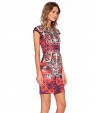 Women's Vintage Floral Sheath Printed Dress , Round Neck Knee-length Polyester