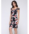 Women's Sexy Floral Bodycon Dress , V Neck Knee-length Cotton / Polyester