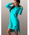 Women's Casual/Daily / Plus Size Dress,Solid Round Neck / Hooded Above Knee Long Sleeve Blue / Black / Gray Polyester Fall Micro-elastic