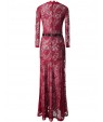 Women's Sexy V Neck Long Sleeve Lace Maxi Dress