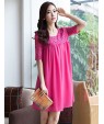 Women's Casual/Daily Cute Plus Size Dress U Neck Above Knee ? Length Sleeve Red / White / Black Summer