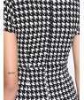 Women's Vintage / Simple Houndstooth Ruffle Slim Fishtail Plus Size / Sheath Dress,Square Neck Knee-length