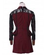 Women's Patchwork Red / Gray Lace Hin Thin Slim Temperament Dress , Work / Plus Sizes Shirt Collar Long Sleeve